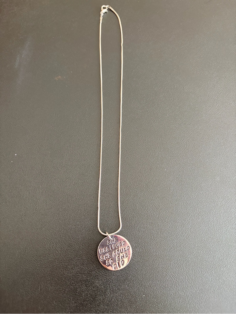 Source Unknown Silver Inspirational Round Pendant Necklace